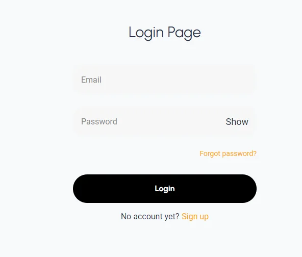 Página de login do corretor STP inteligente